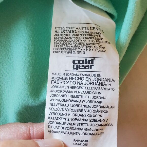 Under Armour Mint Green Long Sleeve Crew Neck Shirt Cold Gear - Large - Picture 10 of 14